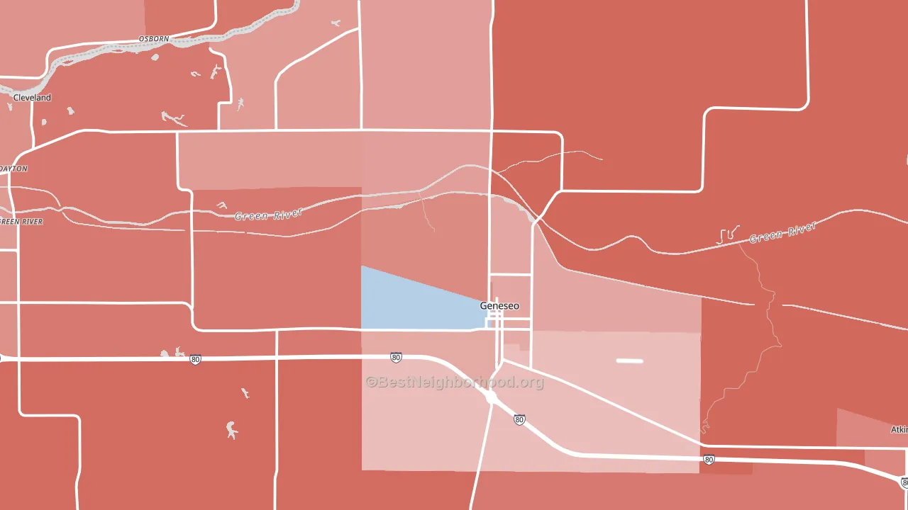 61254, IL block-group political-lean map