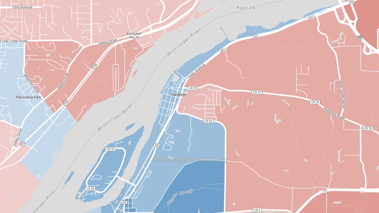 61256, IL block-group political-lean map