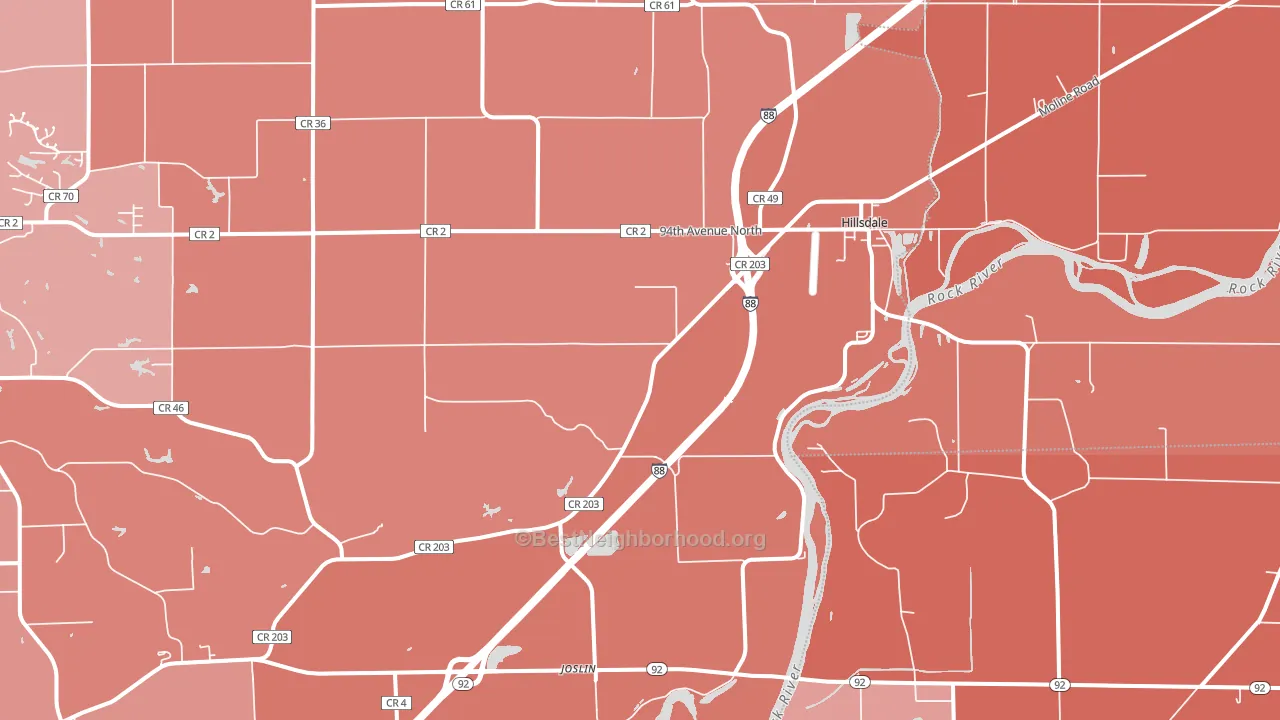 61257, IL block-group political-lean map