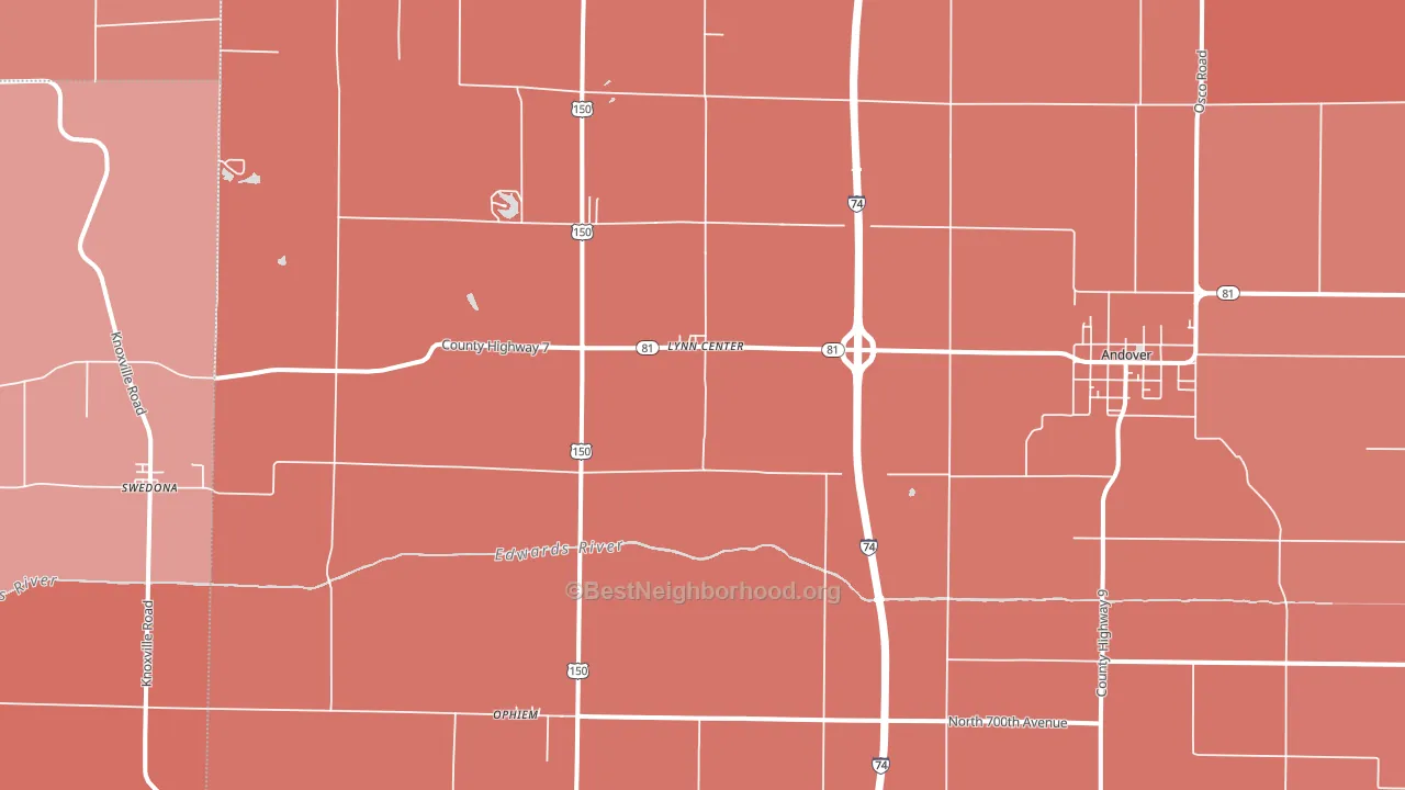 61262, IL block-group political-lean map