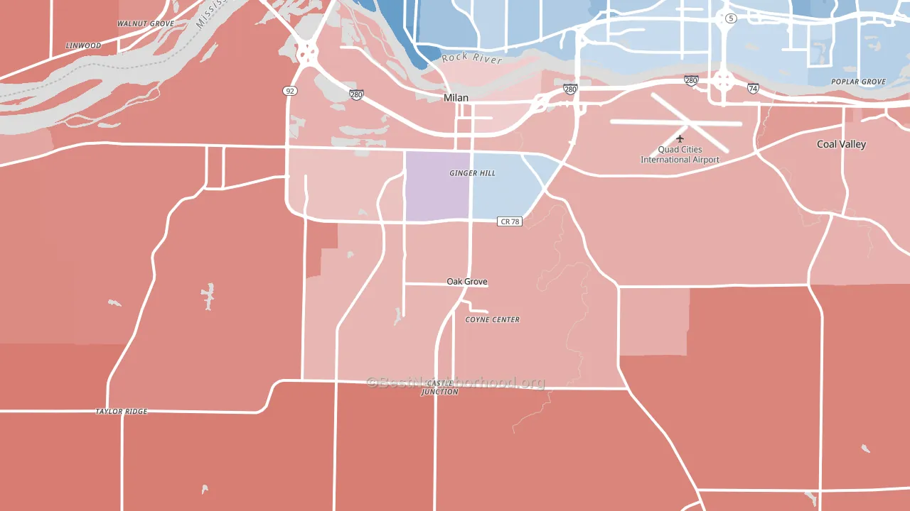 61264, IL block-group political-lean map