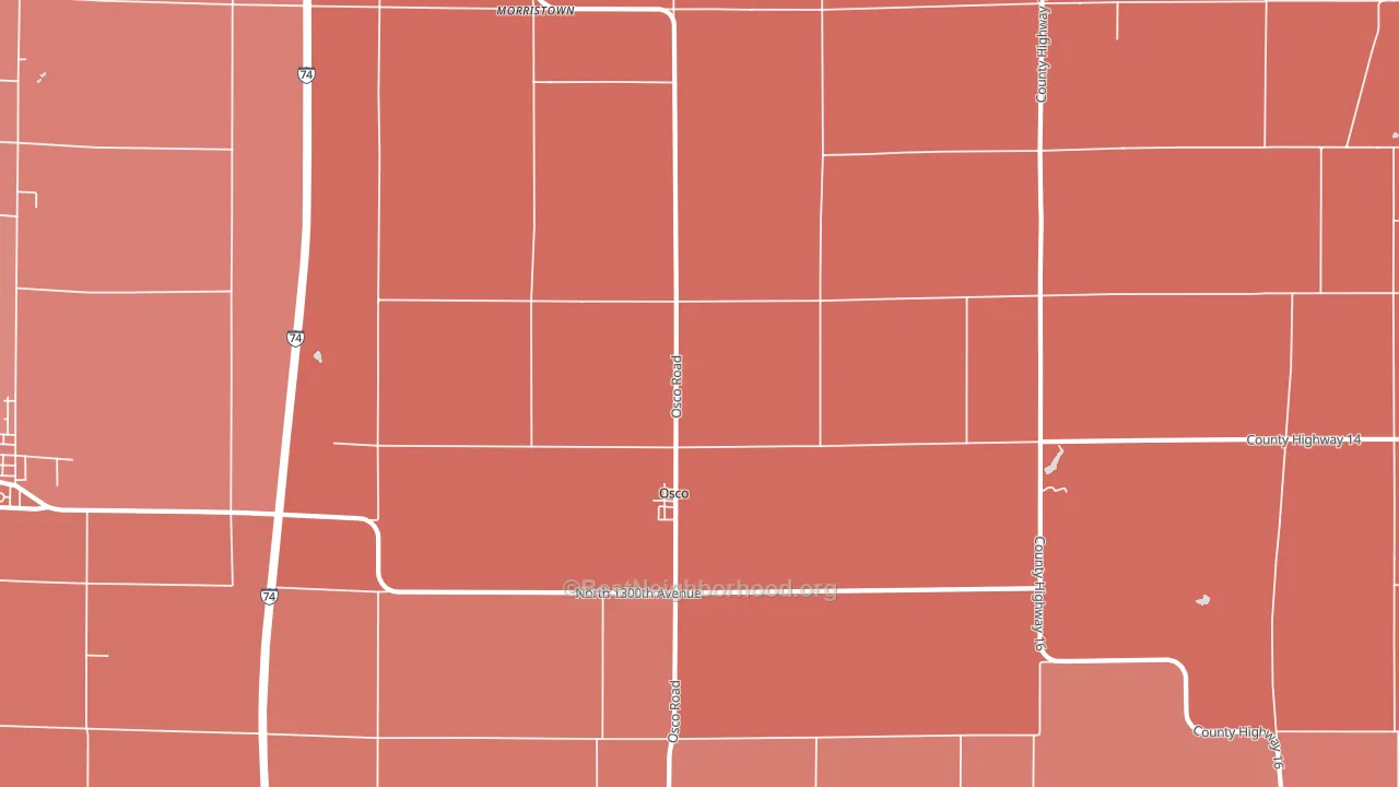 61274, IL block-group political-lean map