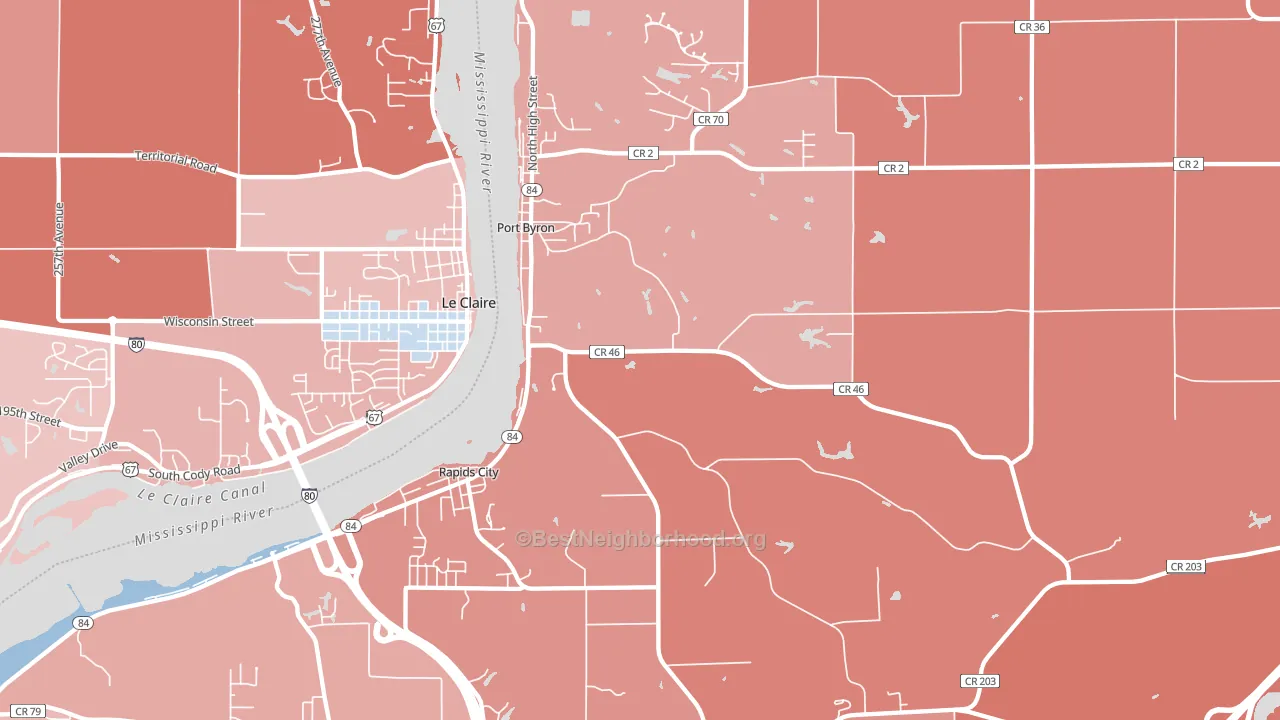 61275, IL block-group political-lean map