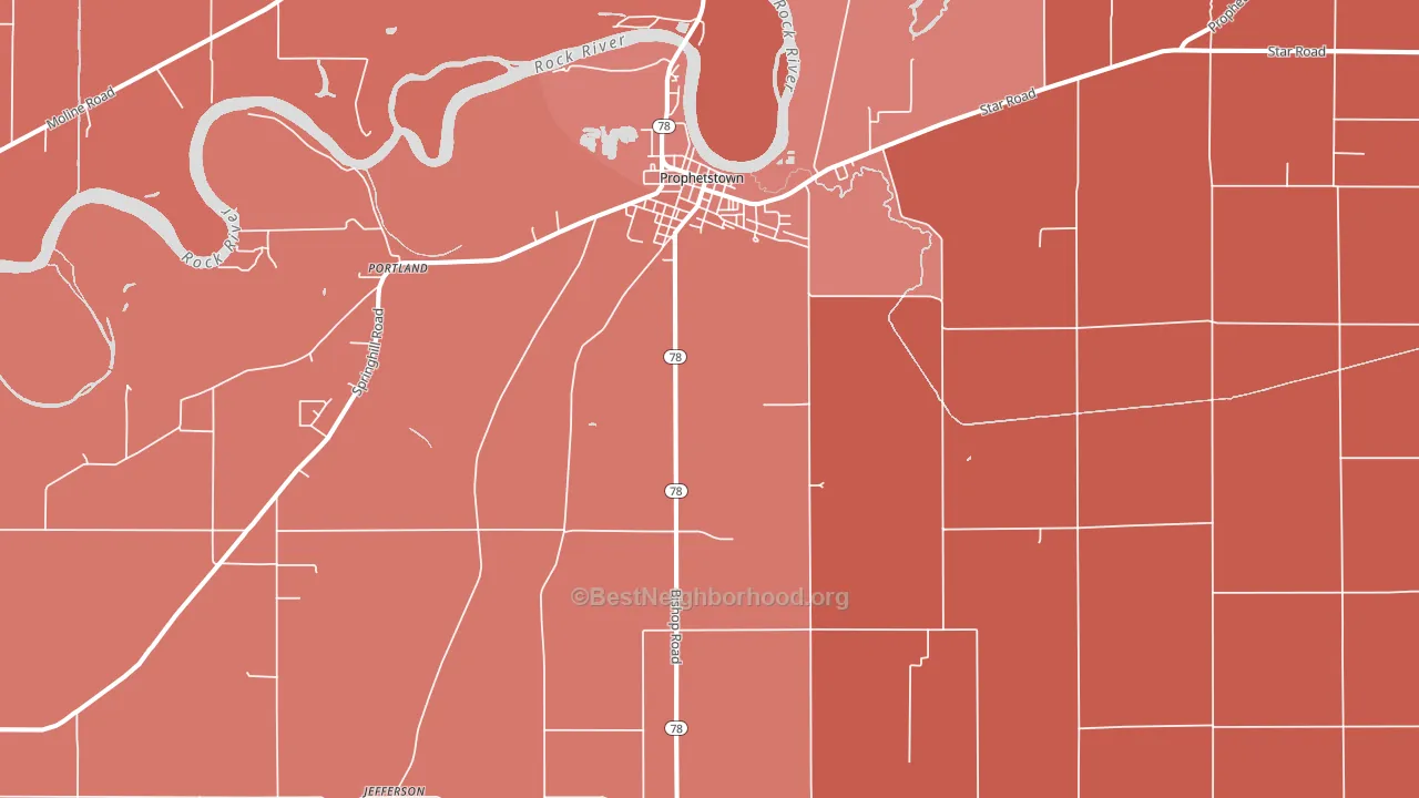 61277, IL block-group political-lean map