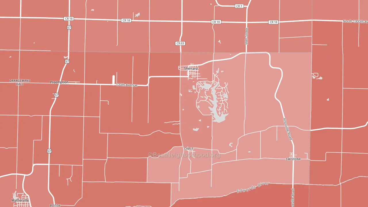 61281, IL block-group political-lean map