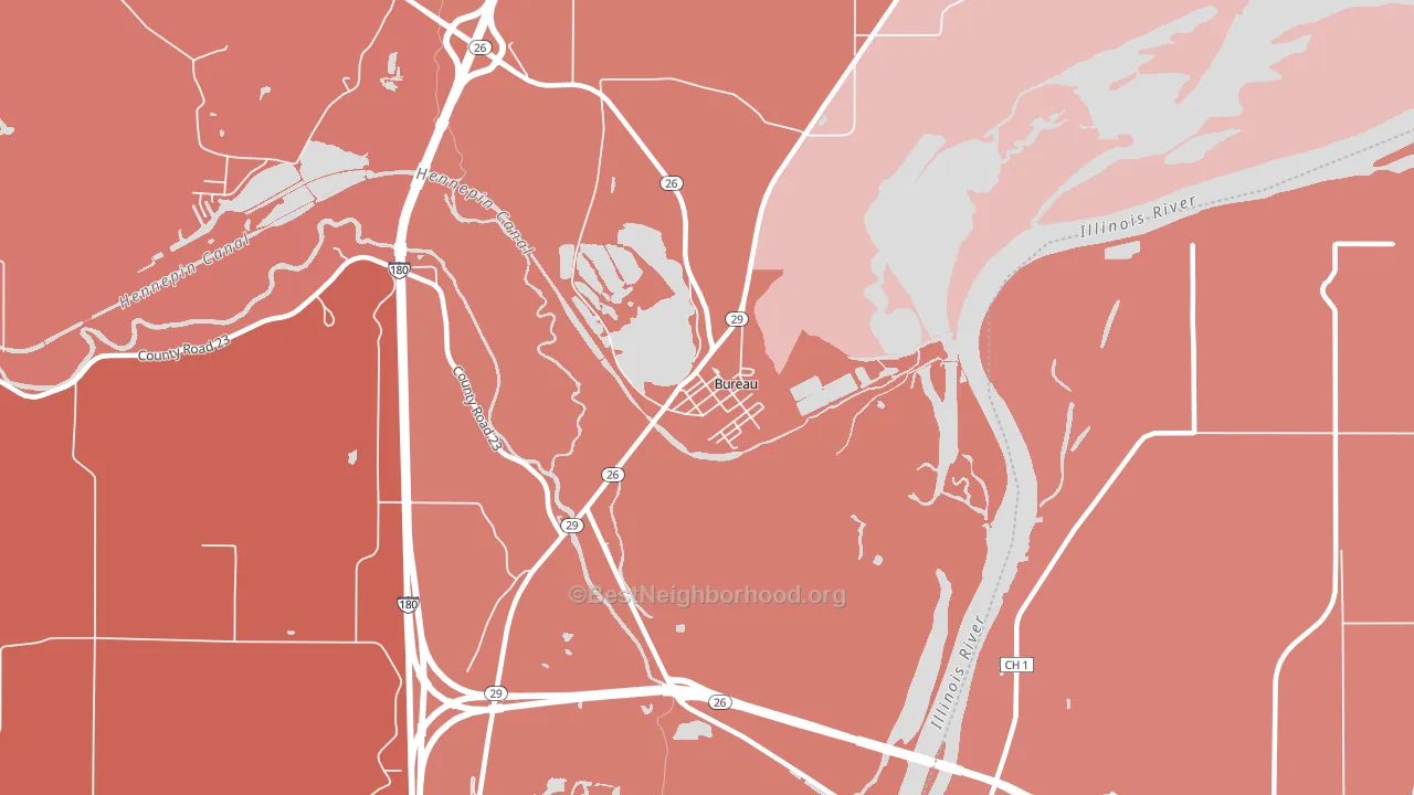 61315, IL block-group political-lean map