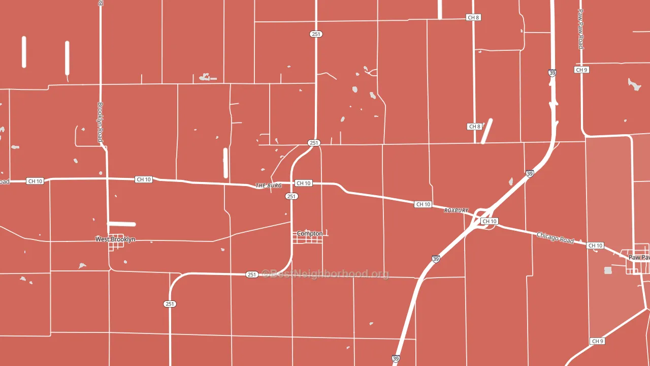 61318, IL block-group political-lean map