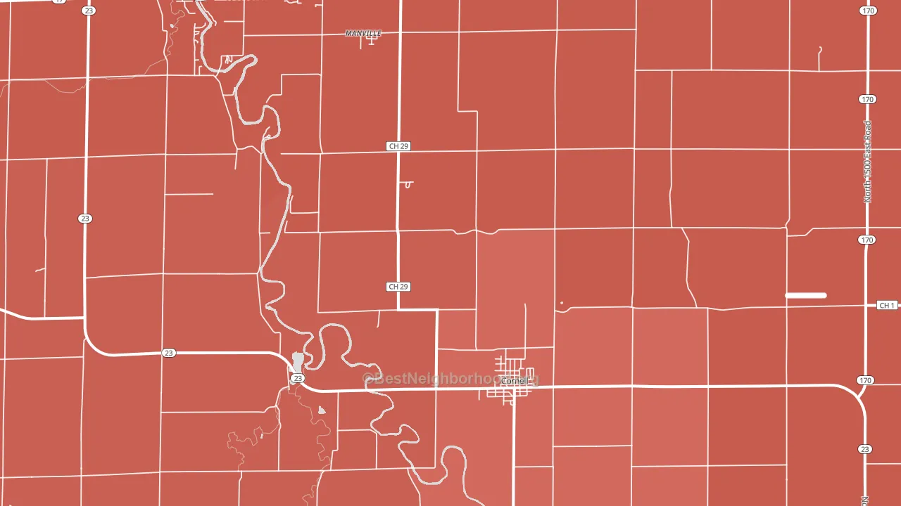 61319, IL block-group political-lean map