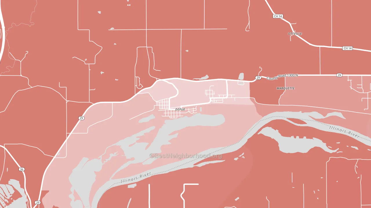 61322, IL block-group political-lean map