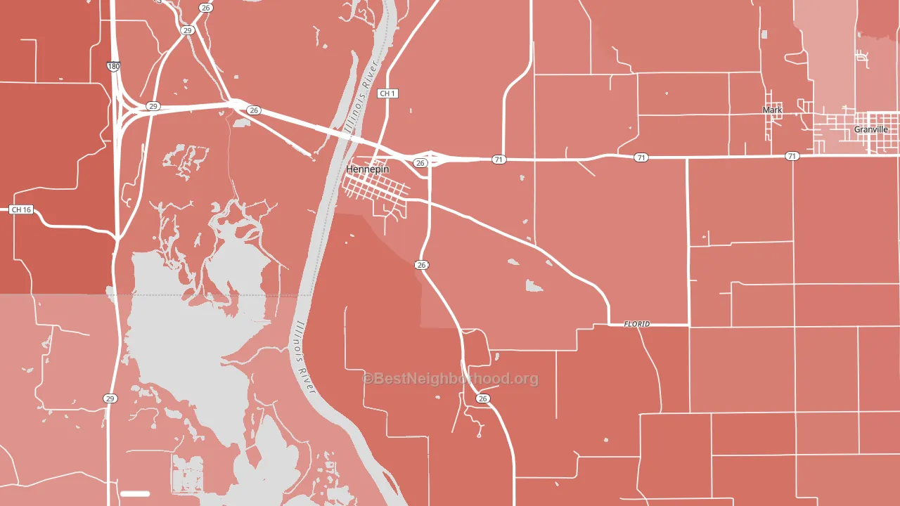 61327, IL block-group political-lean map