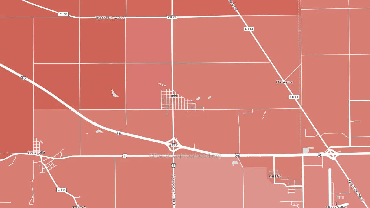 61329, IL block-group political-lean map