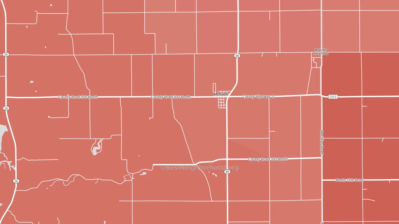 61335, IL block-group political-lean map