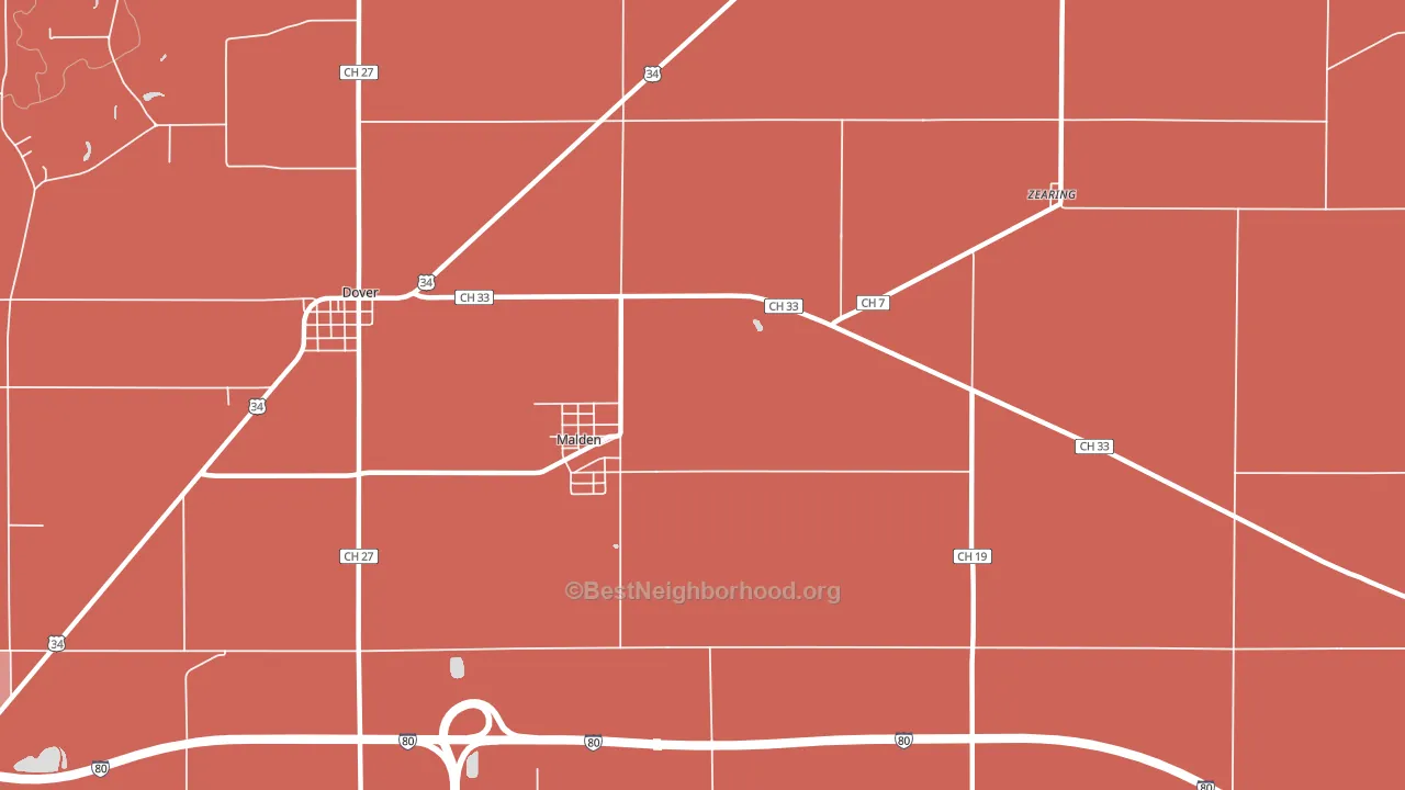 61337, IL block-group political-lean map