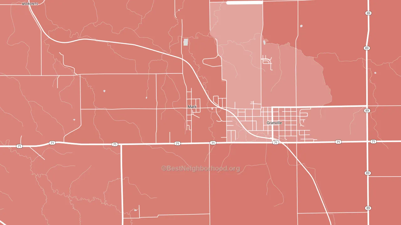 61340, IL block-group political-lean map
