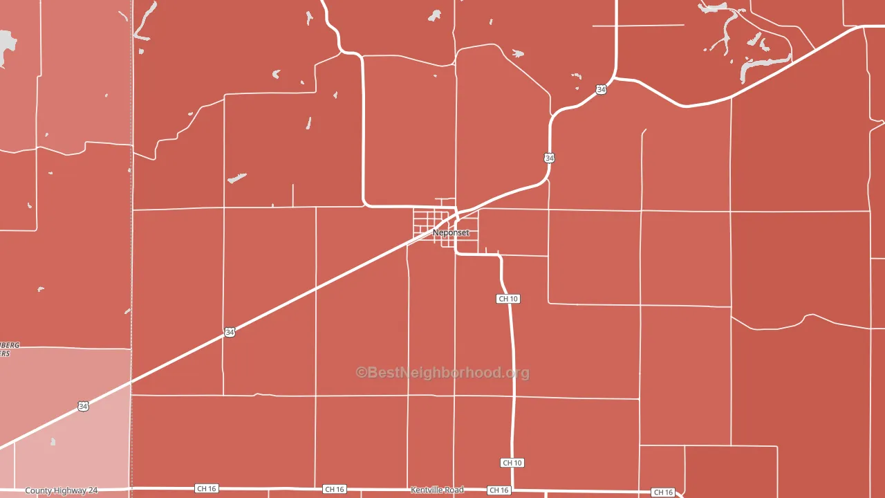 61345, IL block-group political-lean map