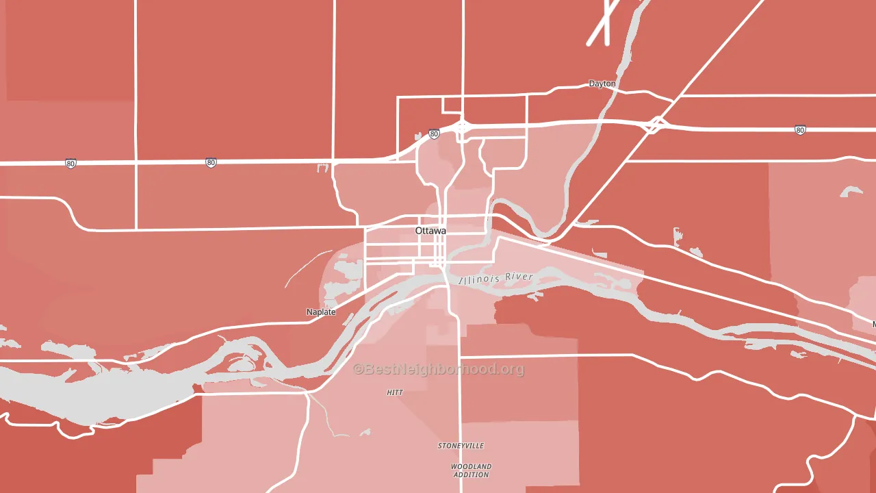 61350, IL block-group political-lean map