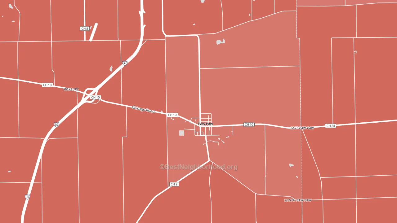 61353, IL block-group political-lean map