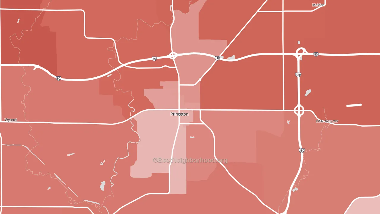 61356, IL block-group political-lean map