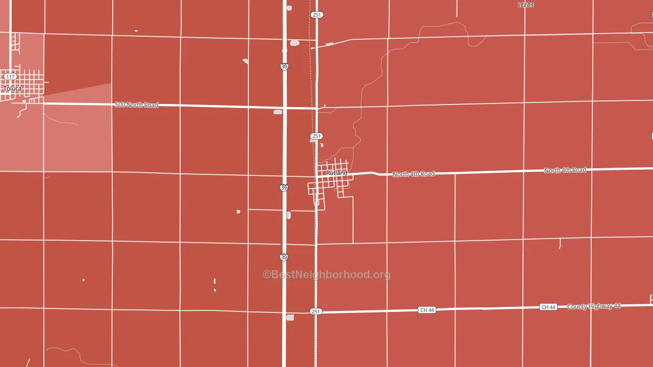 61358, IL block-group political-lean map