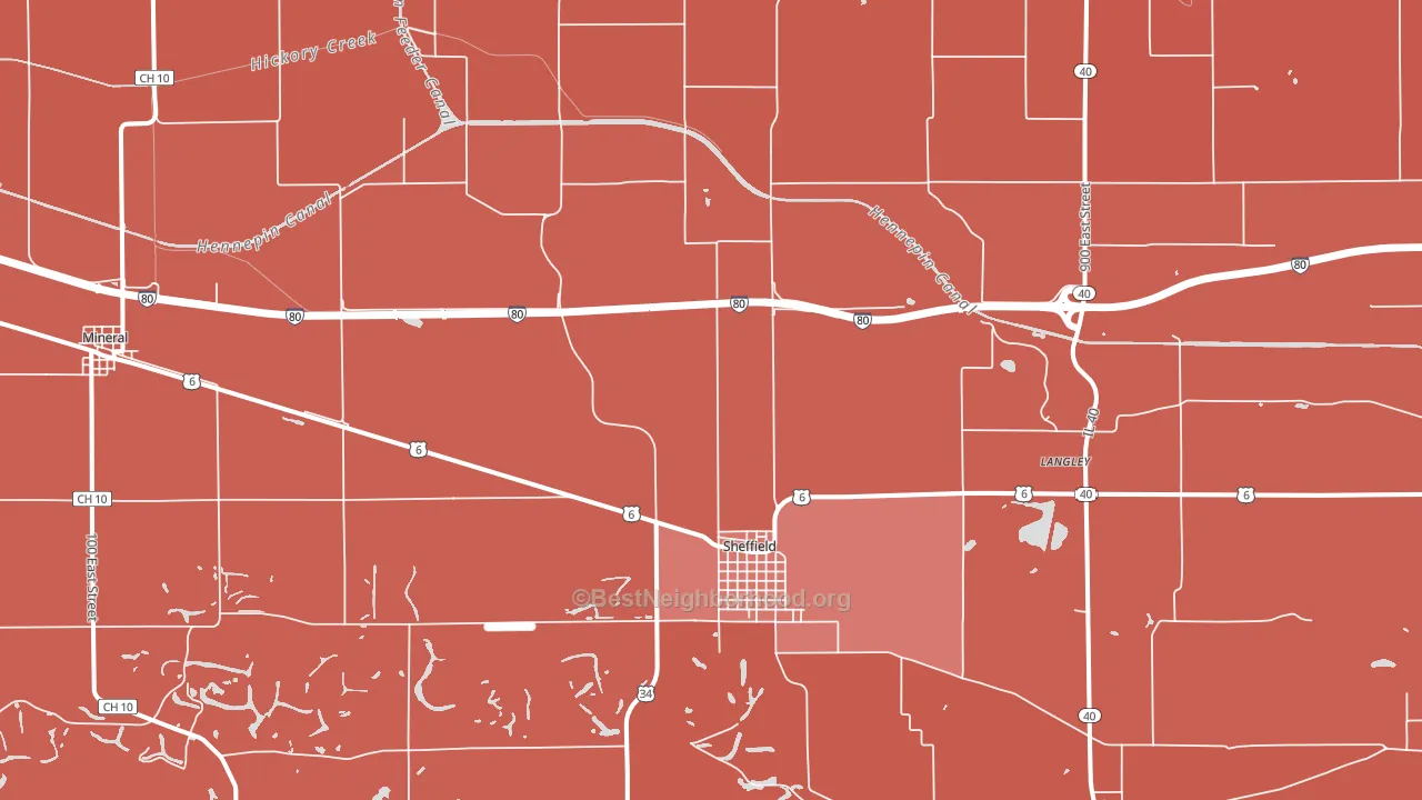 61361, IL block-group political-lean map