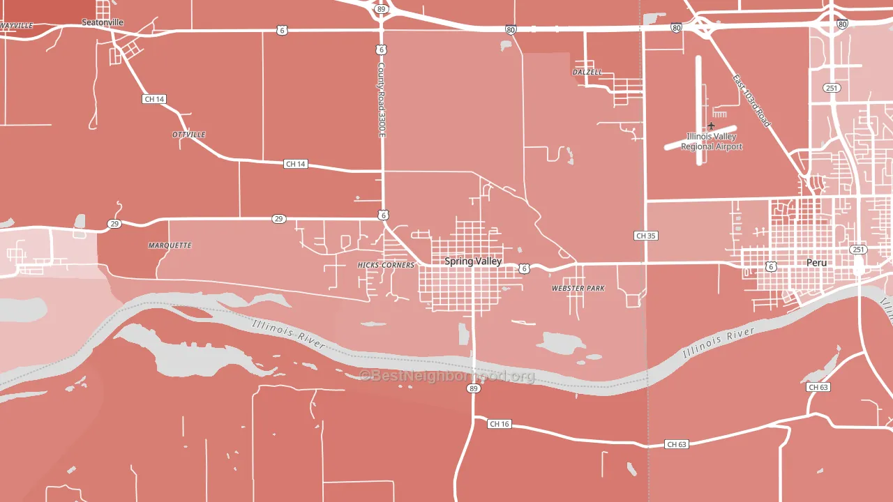 61362, IL block-group political-lean map