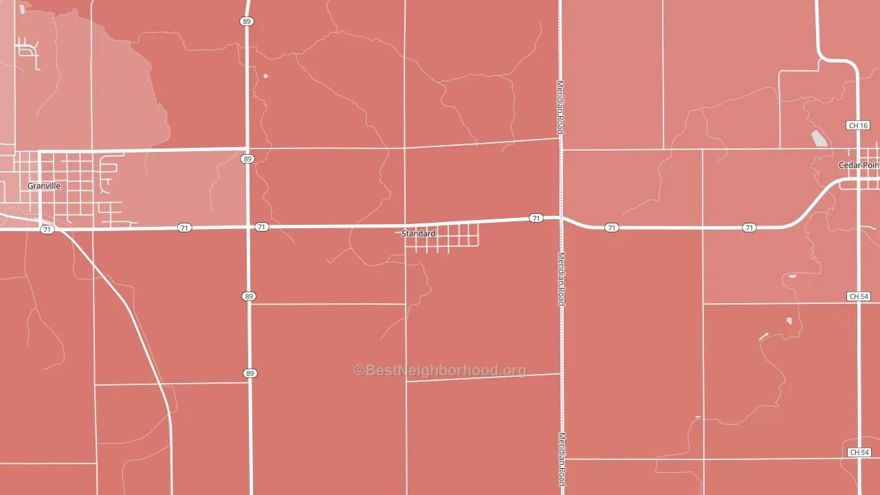 61363, IL block-group political-lean map