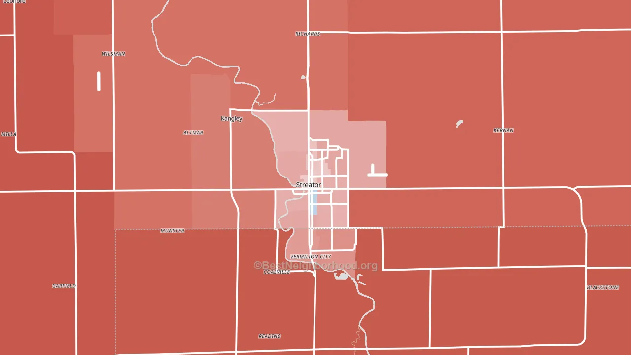 61364, IL block-group political-lean map