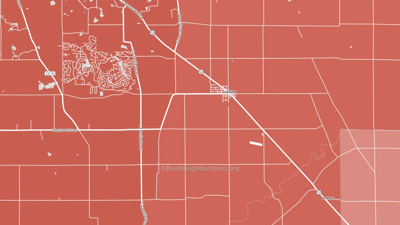 61367, IL block-group political-lean map