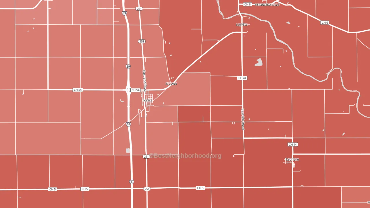 61370, IL block-group political-lean map