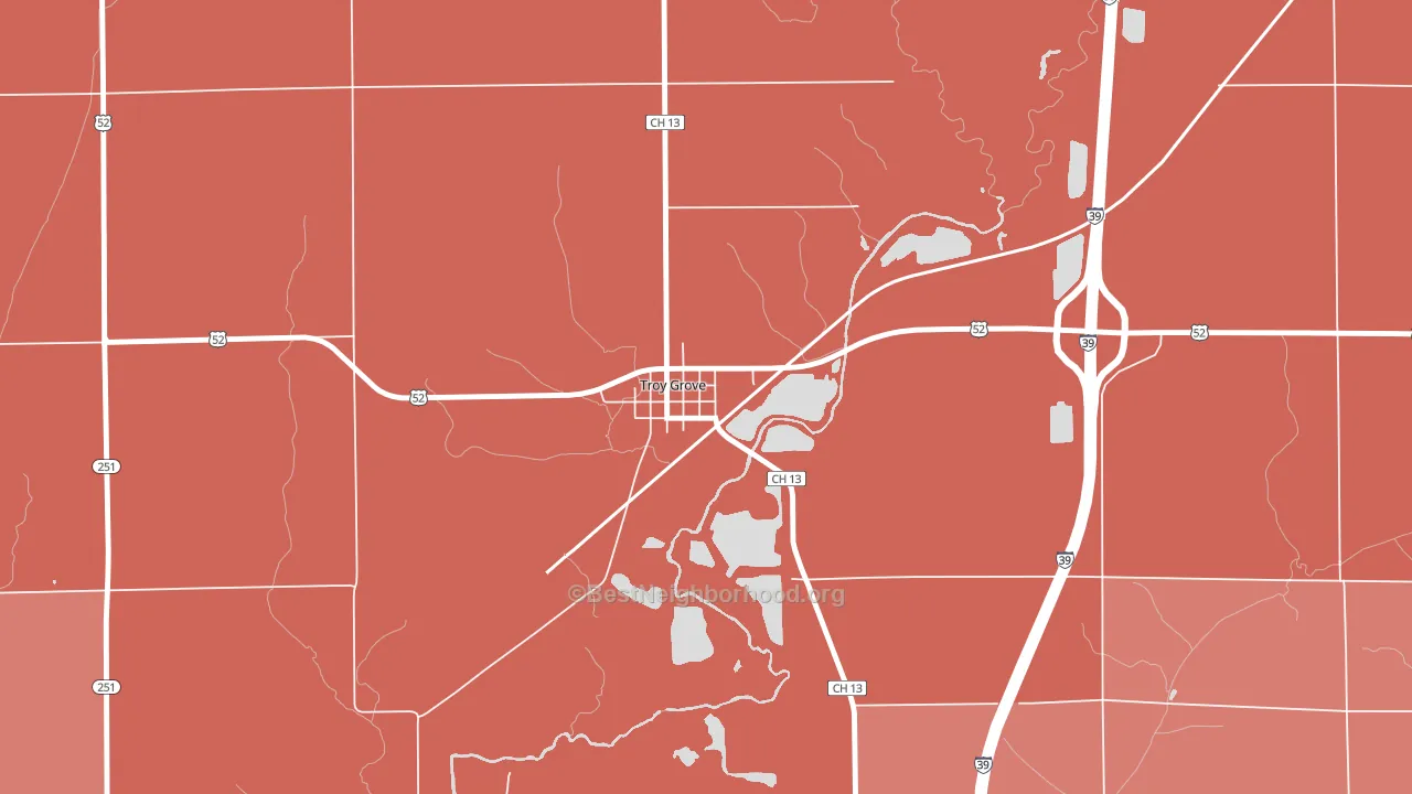 61372, IL block-group political-lean map