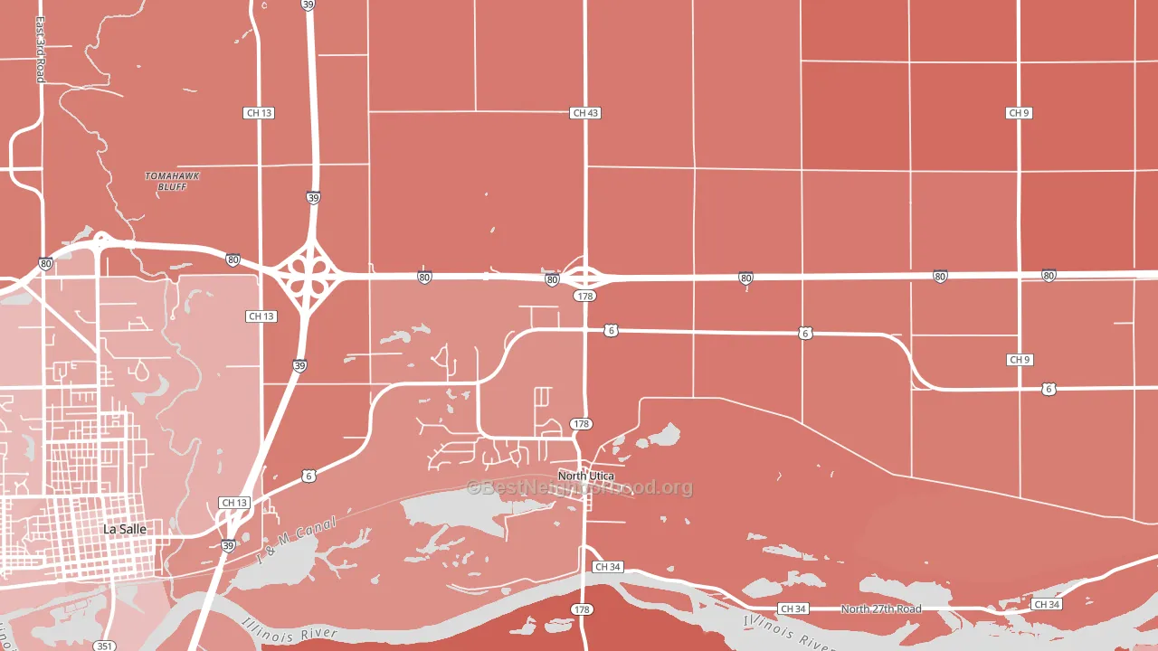 61373, IL block-group political-lean map