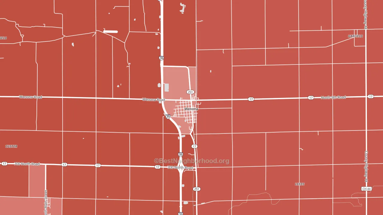 61377, IL block-group political-lean map