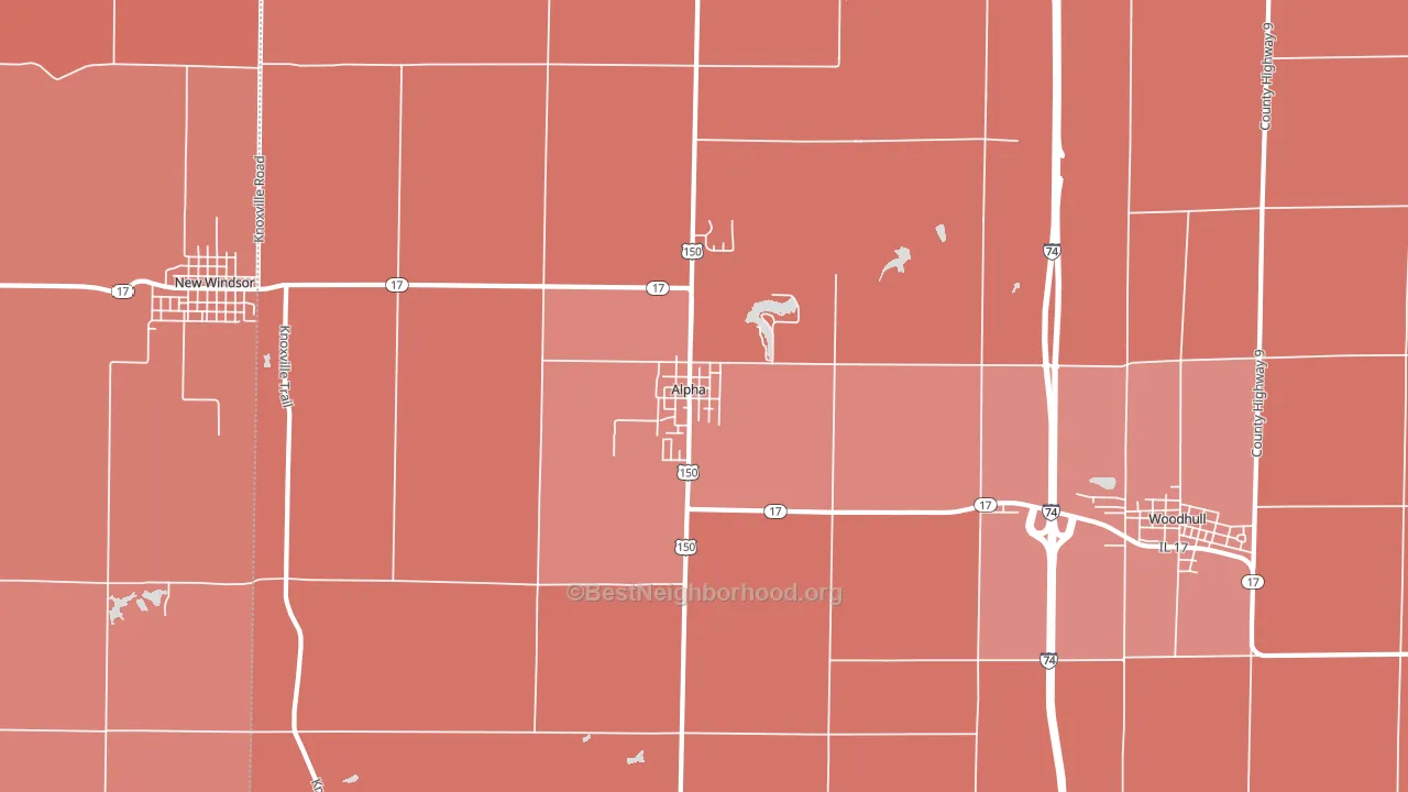 61413, IL block-group political-lean map