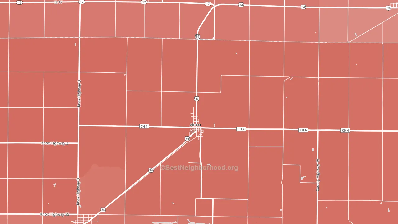 61414, IL block-group political-lean map