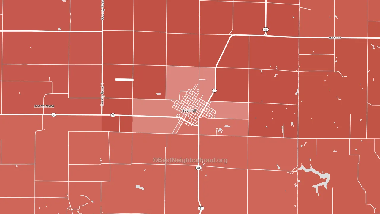 61422, IL block-group political-lean map