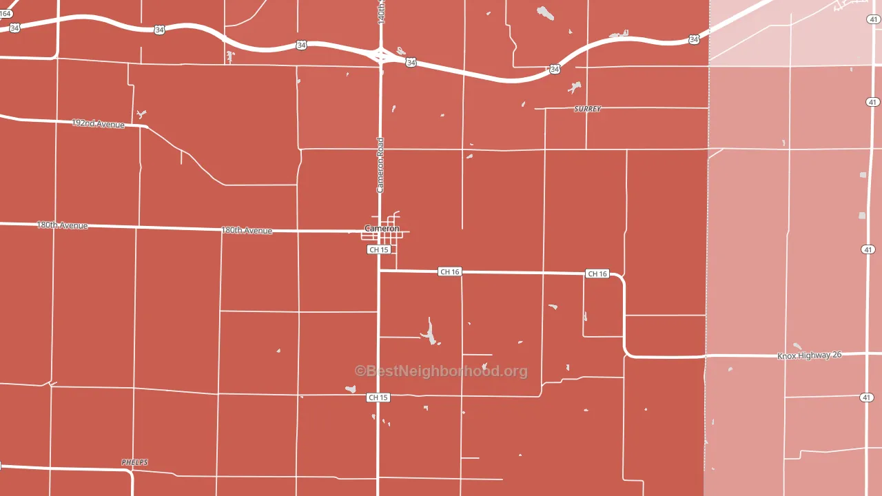 61423, IL block-group political-lean map