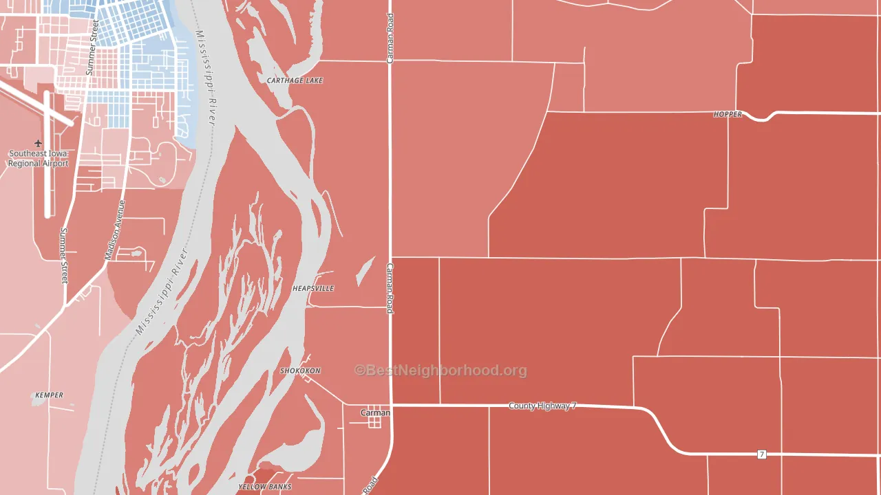 61425, IL block-group political-lean map