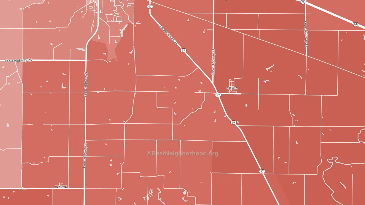 61436, IL block-group political-lean map