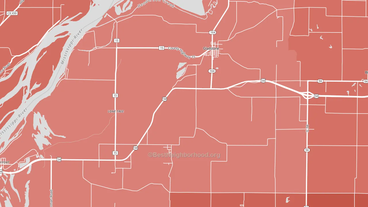 61437, IL block-group political-lean map