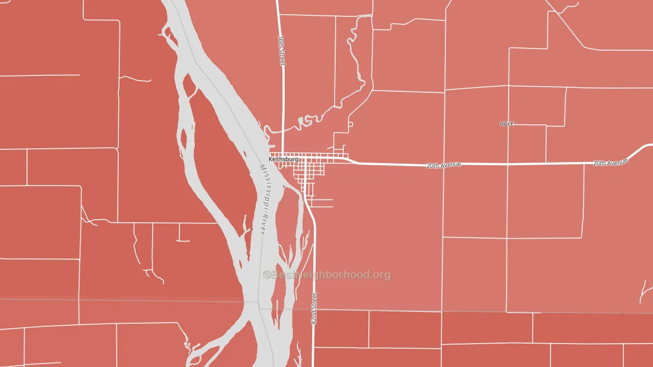 61442, IL block-group political-lean map