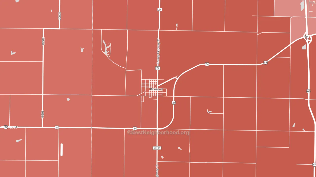 61447, IL block-group political-lean map