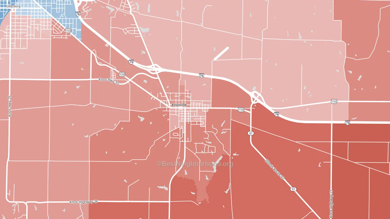 61448, IL block-group political-lean map