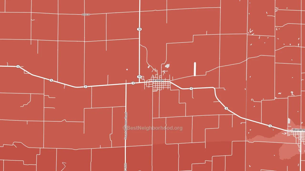 61450, IL block-group political-lean map