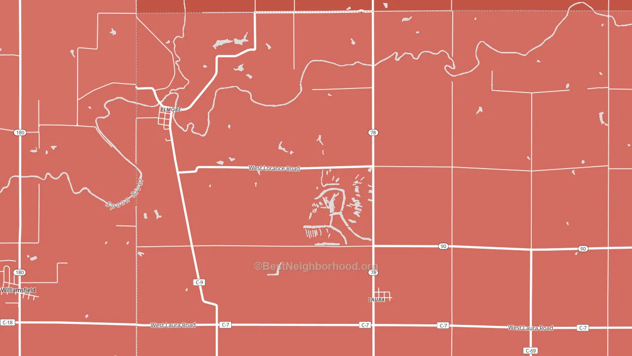 61451, IL block-group political-lean map