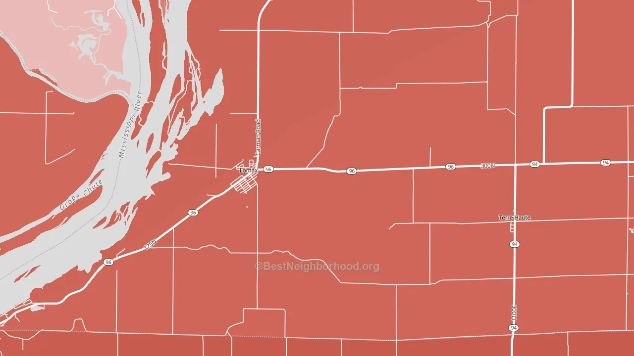 61454, IL block-group political-lean map