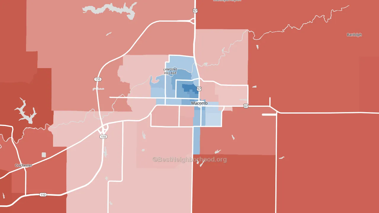 61455, IL block-group political-lean map