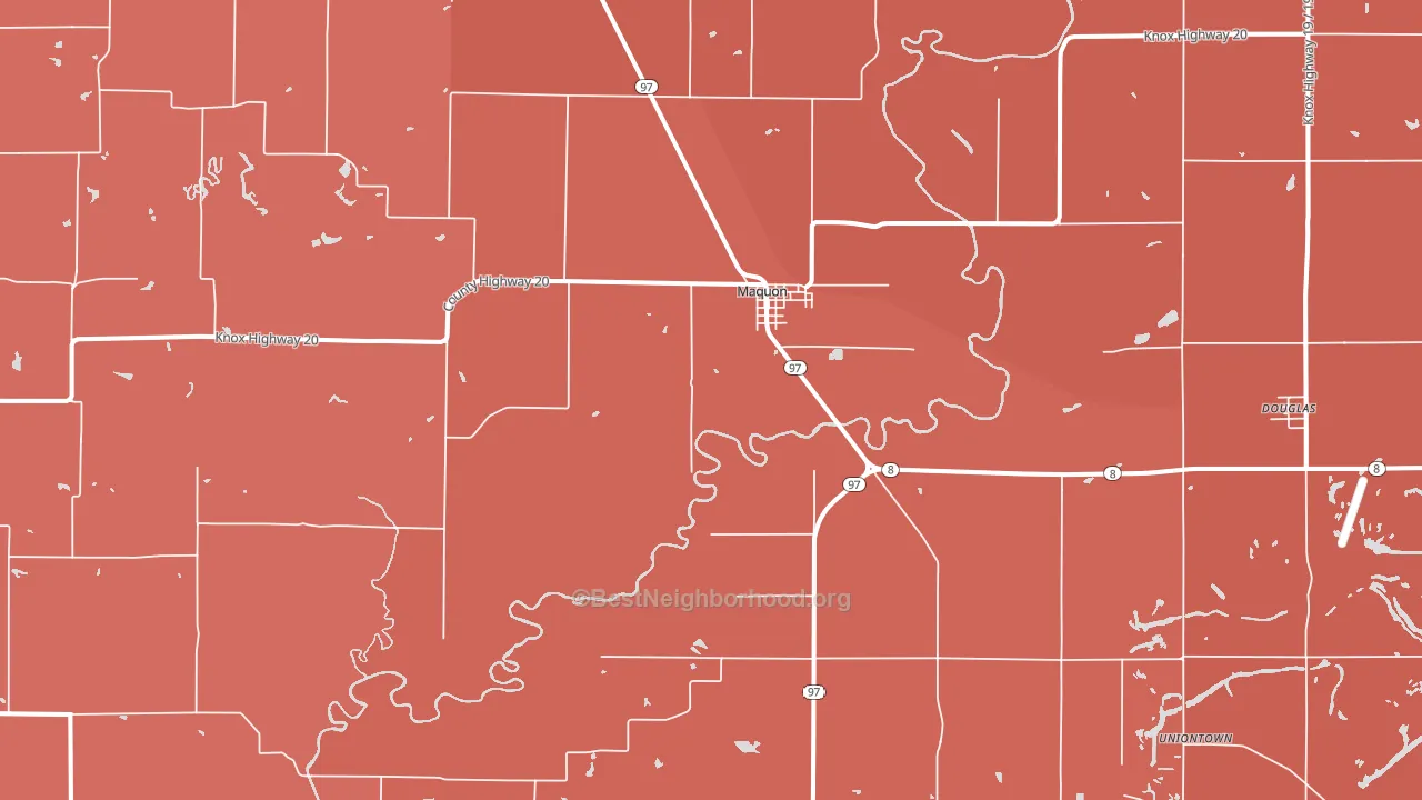 61458, IL block-group political-lean map