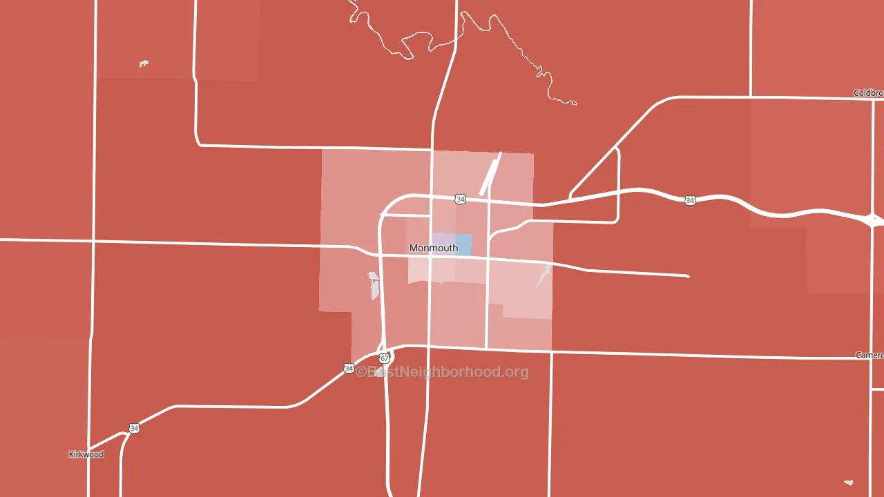 61462, IL block-group political-lean map