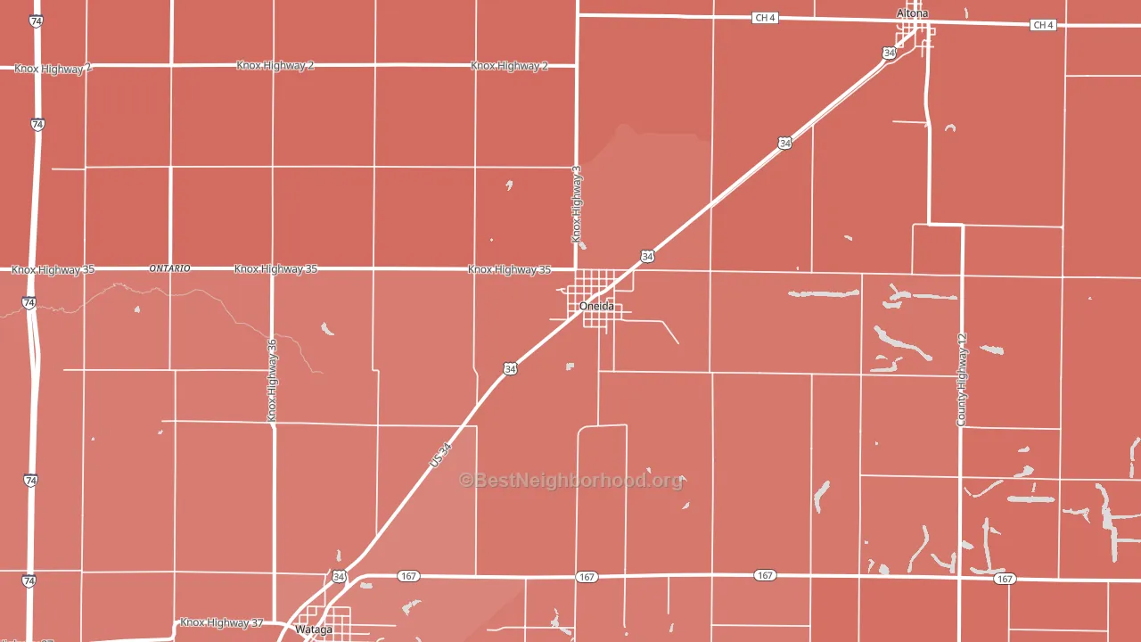 61467, IL block-group political-lean map