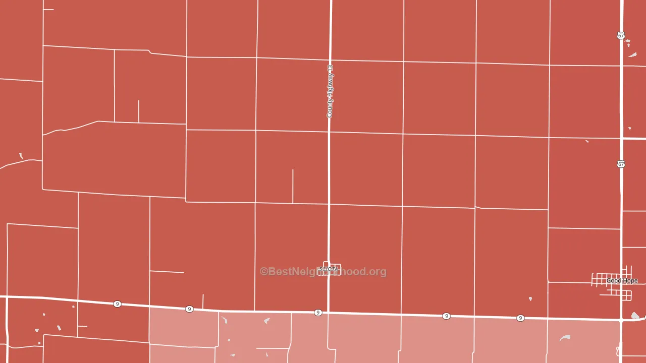 61475, IL block-group political-lean map